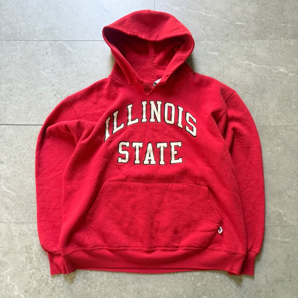 Vintage Russell Athletic Illinois State Hoodie Large Made In USA